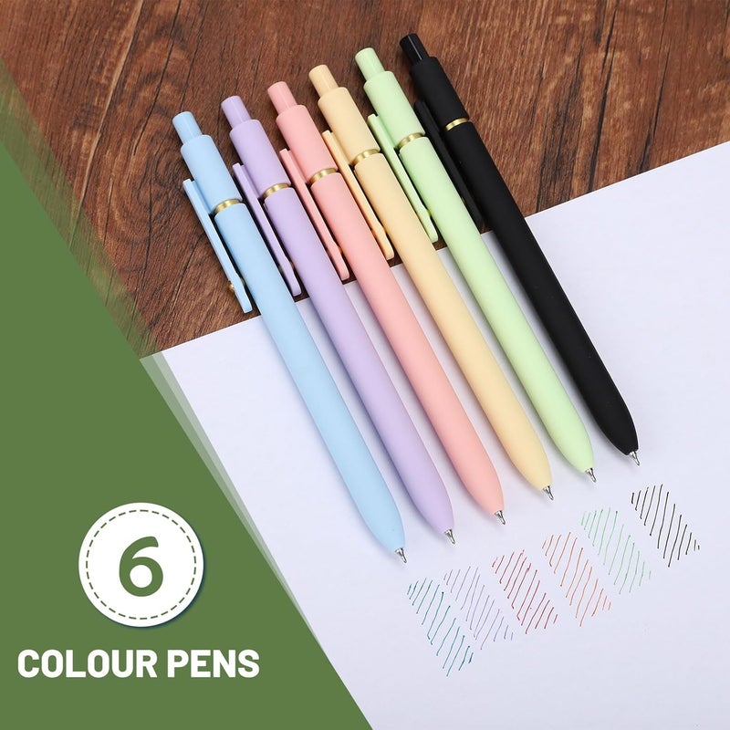 Ddaowanx Colorful Gel Pens, 0.5mm Fine Point Retractable, Cute Pens with Colored Writing and Sketching, Nursing School Essentials,School Supplies, Gifts for Nurse (12Pcs-Aesthetic Colors) - Image 3
